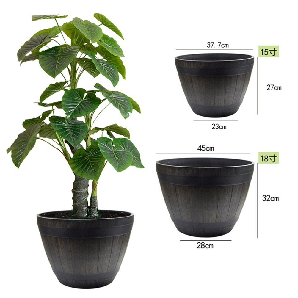 1PCS Large Tree Basin Rattan Extra Wooden Imitation Garden Bonsai Floor Outdoor Flower Barrel Pot A30