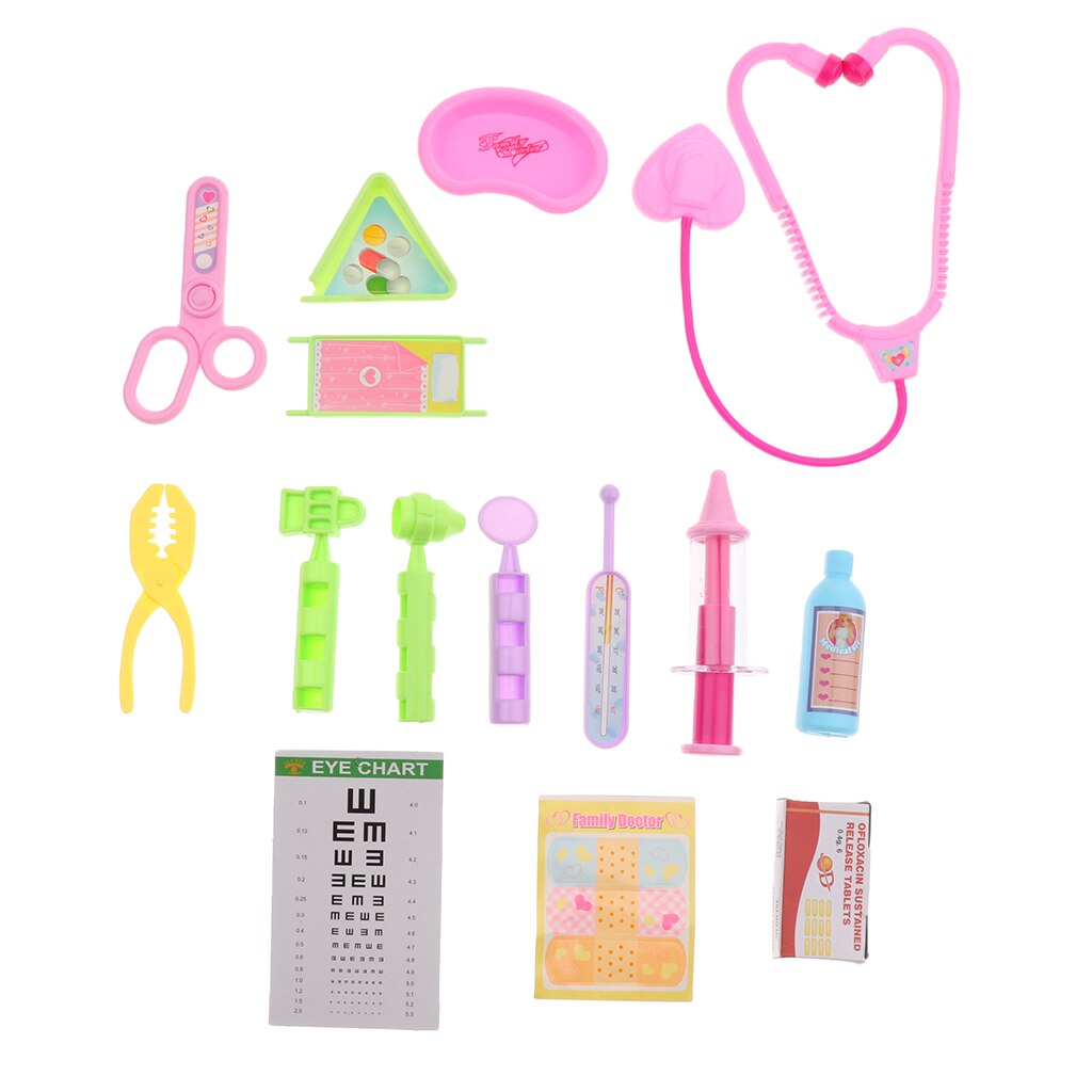 15pcs Boys&Girls Nurse Doctor Pretend Play Toy Kit Play Set