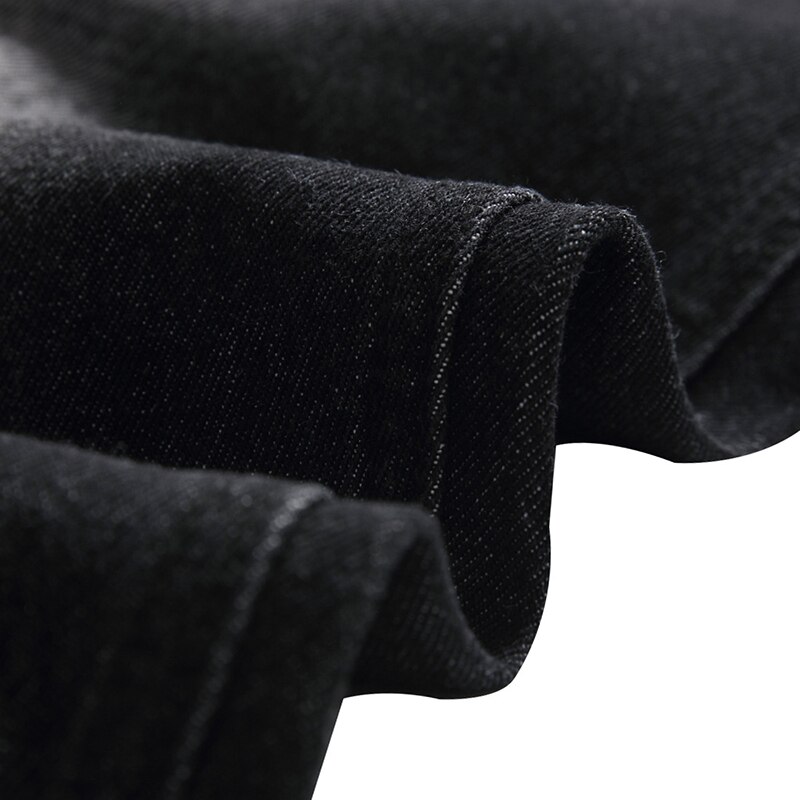 Jean déchiré noir pour hommes, pantalon en Denim, droit, troué, grande taille européenne