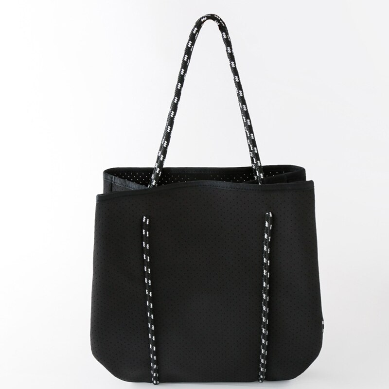 Femmes Pratique Néoprène Sac De Plage En Plein Air En Néoprène Sac À Main Grande Capacité Décontracté Sac À Bandoulière De Maman Sac Sacs Composites: black