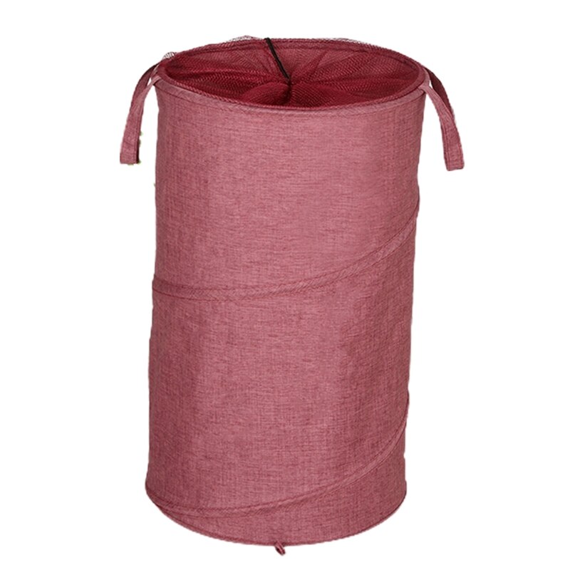 Large Rolling Laundry Basket Wheels Collapsible Tall Laundry Hamper Handle Foldable Dirty Clothing Fold up Baskets: Red