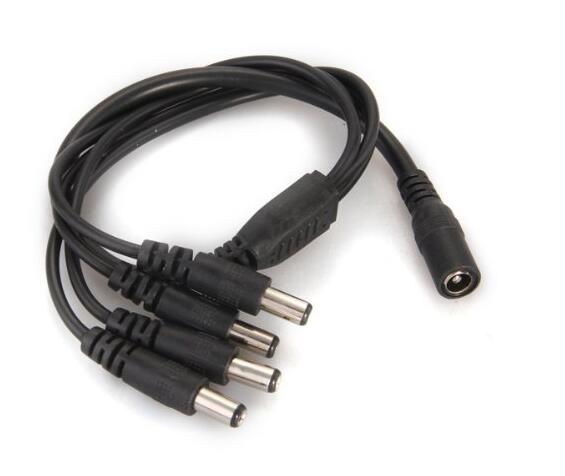 1 Female To 4 Male DC Power Splitter Adapter Connector Cable Camera 5.5*2.1mm For CCTV and LED Strip,min:1pcs