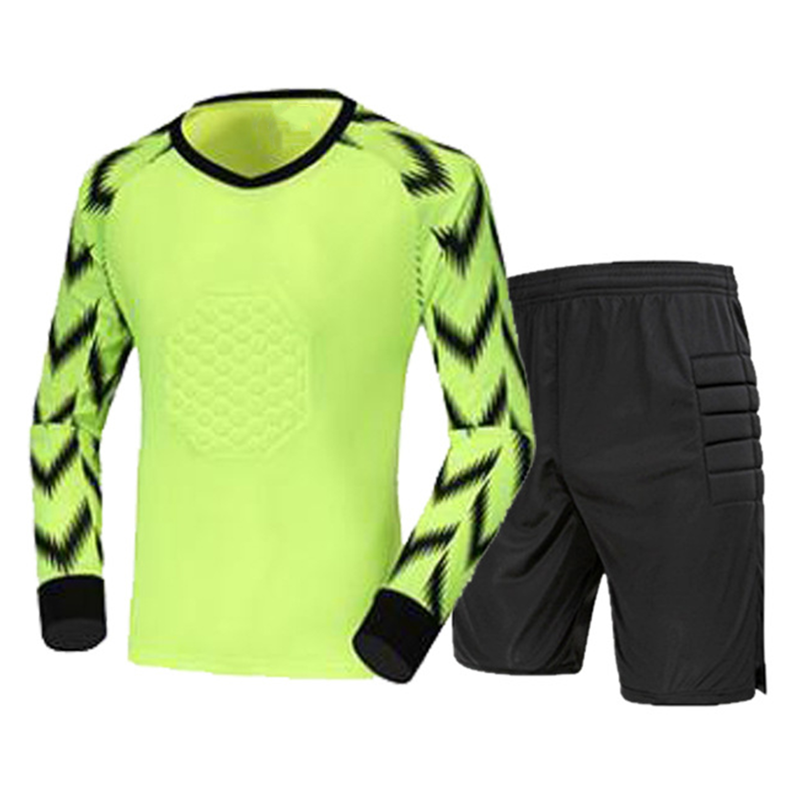 Kids Boys Soccer Goalkeeper Outfit Football Basketball Game Training Uniform Long Sleeve Soft Padded Top with Shorts Sportswear: XS / Dark Grey