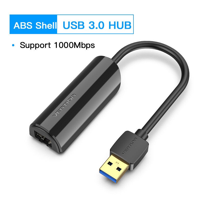 Vention USB Ethernet Adapter USB 3.0 2.0 scheda di rete a RJ45 Lan per Xiaomi Mi Box 3/S Set-top Box Nintendo Switch Ethernet USB: 1000Mbps-ABS