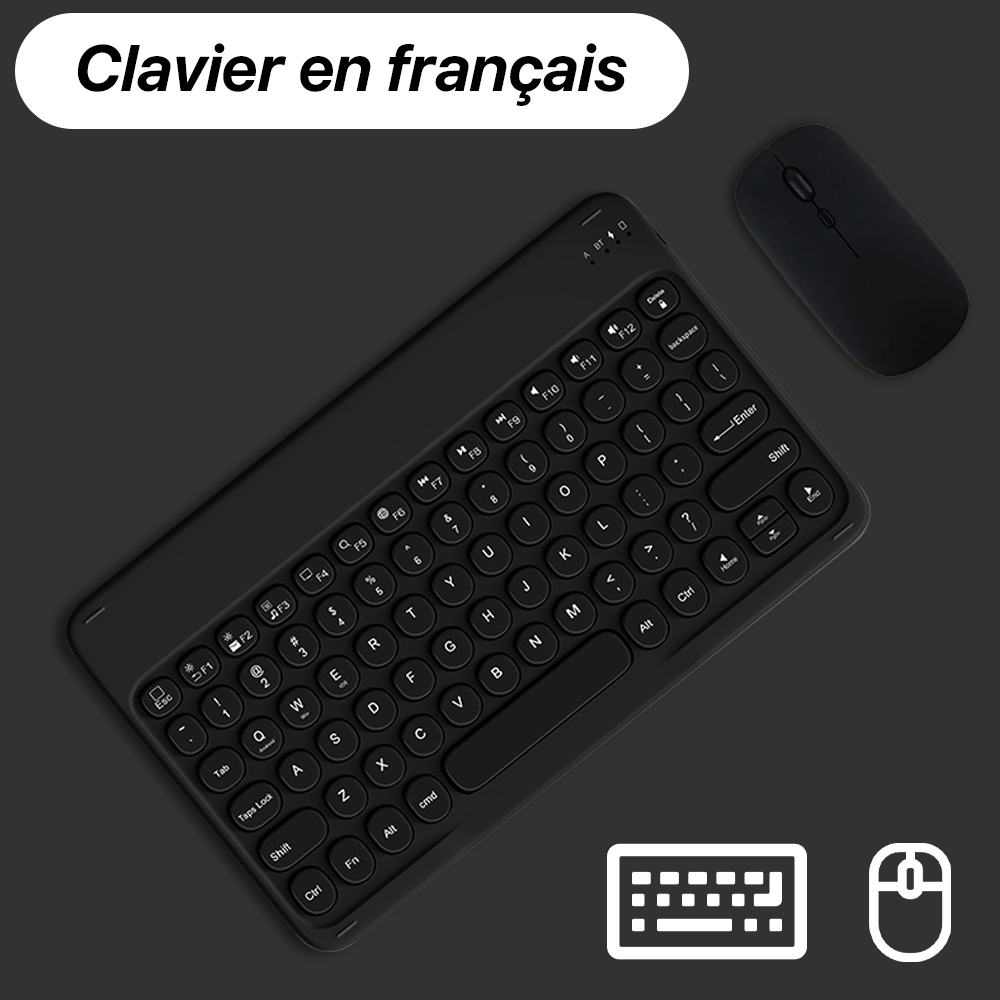 Bluetooth-näppäimistö tabletille, puhelimelle, kannettavan tietokoneen lisävarusteet ipadille, näppäimistö ja hiiri, langaton näppäimistö ios:lle, androidille, windowsille: Keltainen