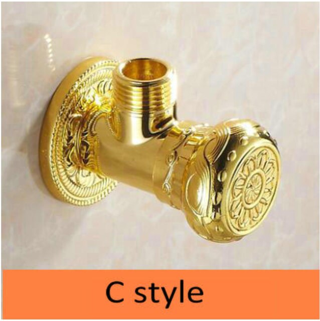 Vandhane reservedele 1/2 &quot;  x 1/2 &quot; antik messing badeværelse vinkelstopventil toilet trekant påfyldningsventil vandbesparelse: C stil
