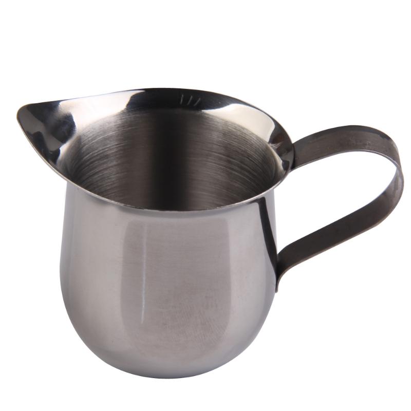 Ruostumaton teräs maito kahvi vyötärön muotoinen kuppi muki espresso latte art kannu vaahtosäiliö kotiin vaahdotuskannut 90ml/150ml/240ml