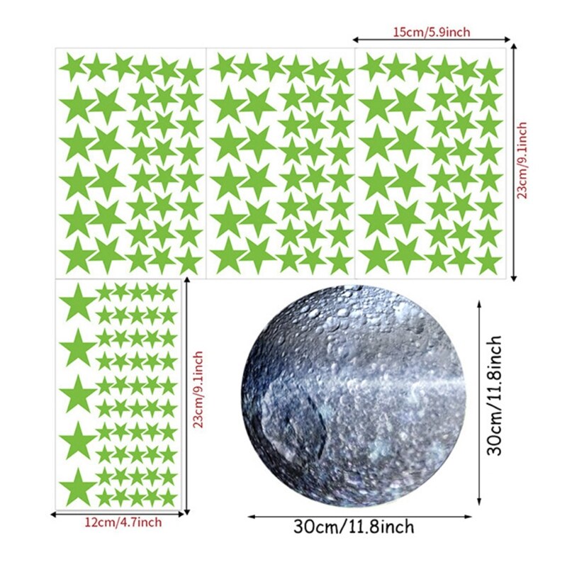 Gloeiende Stickers In Het Donker, Sterren En Maan Muurstickers XX9E