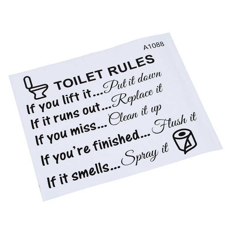 Toilet Rules Bathroom Removable Wall Sticker Vinyl Art Decals DIY Home Decor