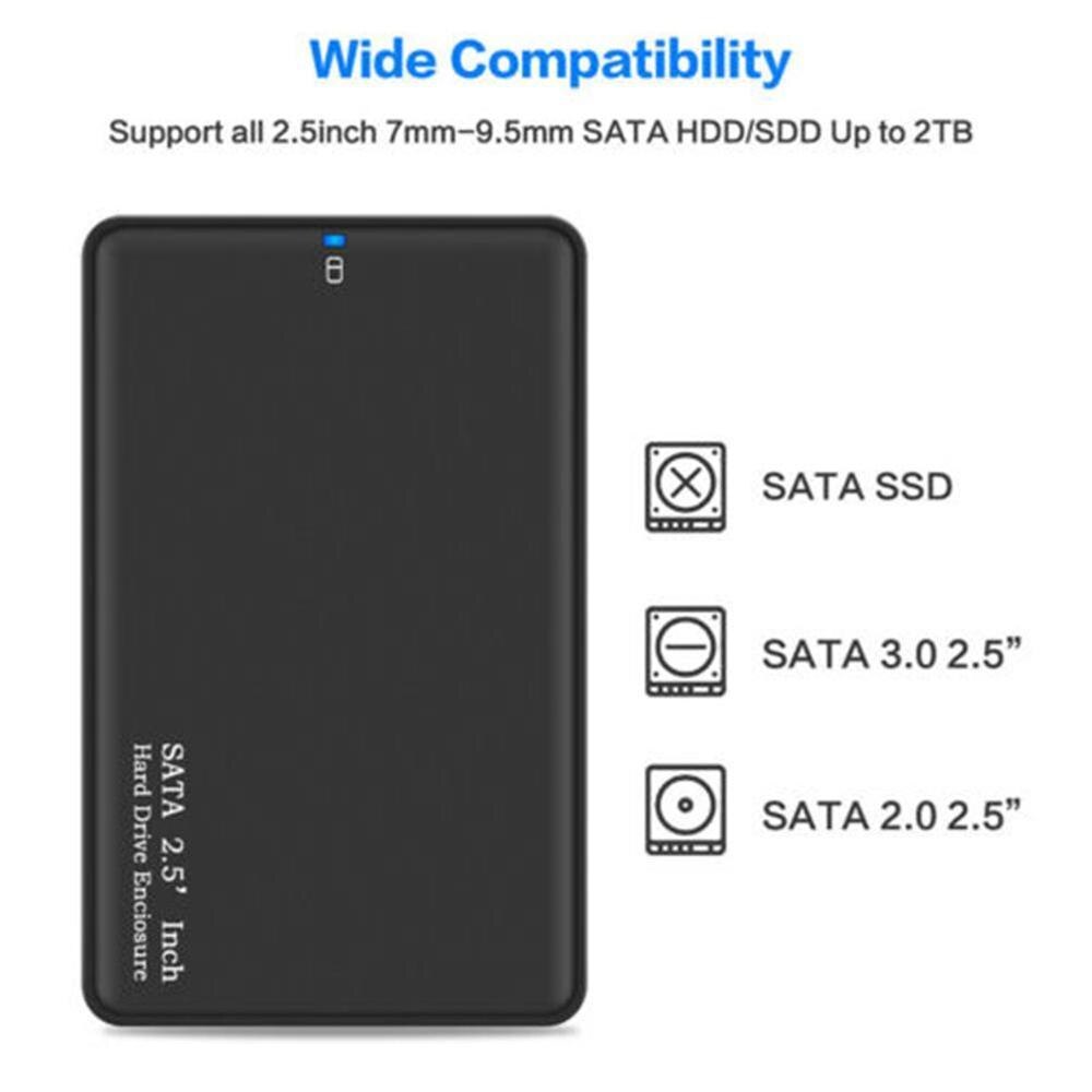 2.5 inch HDD SSD Case Sata to USB 3.0 2.0 Adapter Free 6 2TB Enclosure Support Drive OS Disk 5 Hard For WIndows Gbps Box HD L7J3