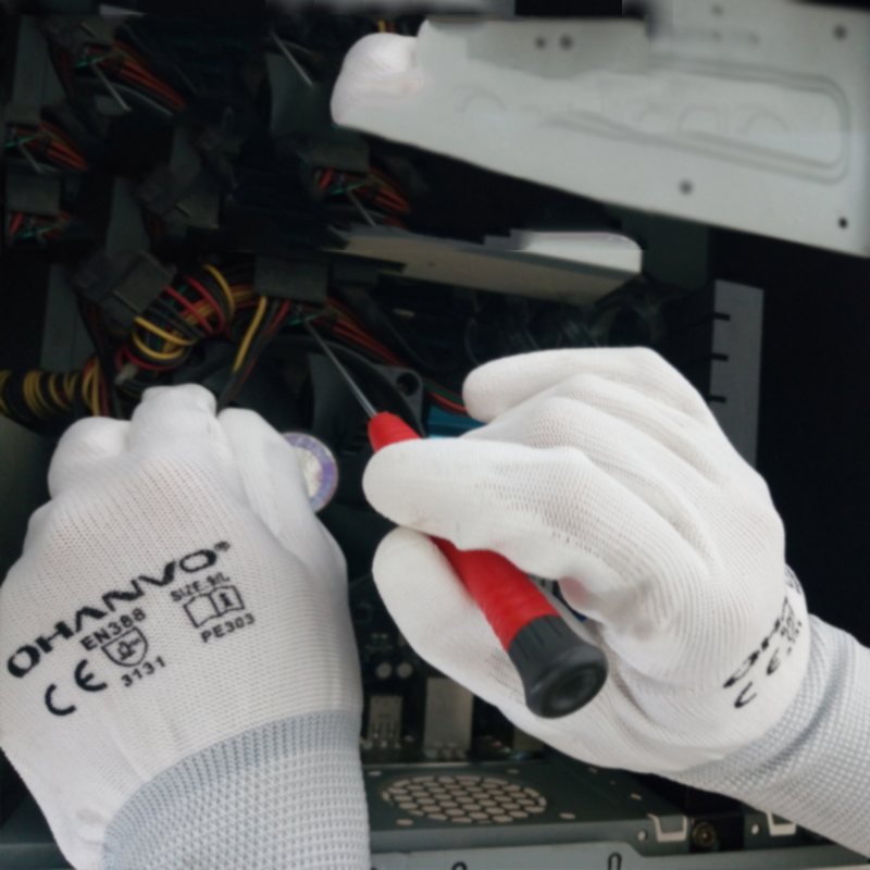 10 Pairs Pu Nitril Coating Werkhandschoenen Gecoate Palm Handschoenen Mechanic Werken Handschoenen Hebben Ce Gecertificeerd EN388