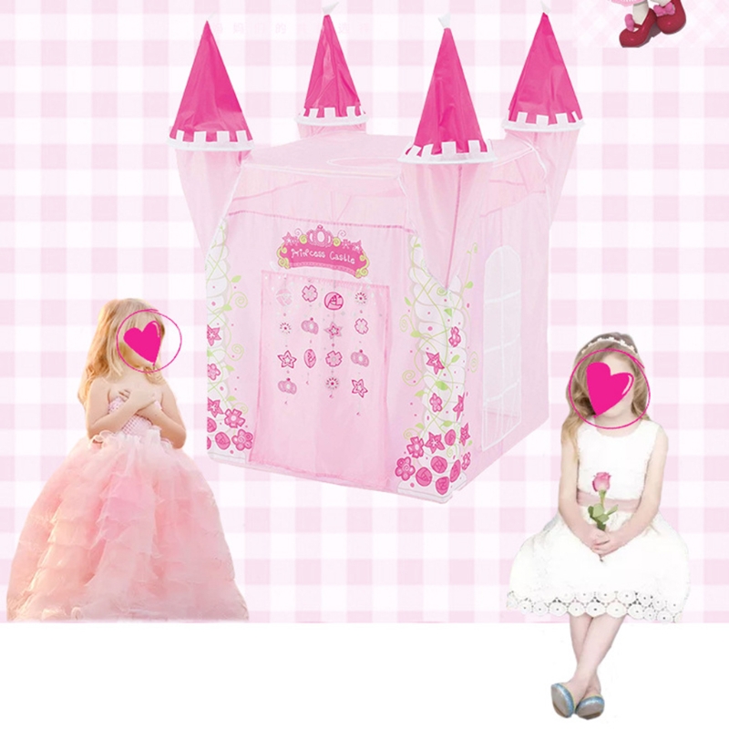 130Cm/51Inch Kinderen Spelen Tent Prinses Kasteel Speelhuis Indoor Tent Zomer Tuin Achtertuin Gazon Zon tent Voor Meisjes