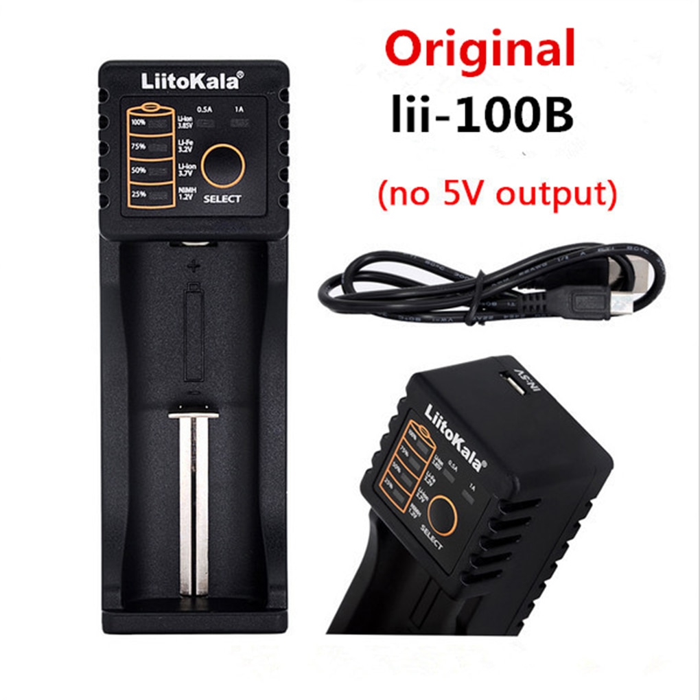Liitokala Lii-100B Batterij Oplader voor 18650 26650 4.35 V/3.2 V/3.7 V/1.2 V Rechareable Batterij