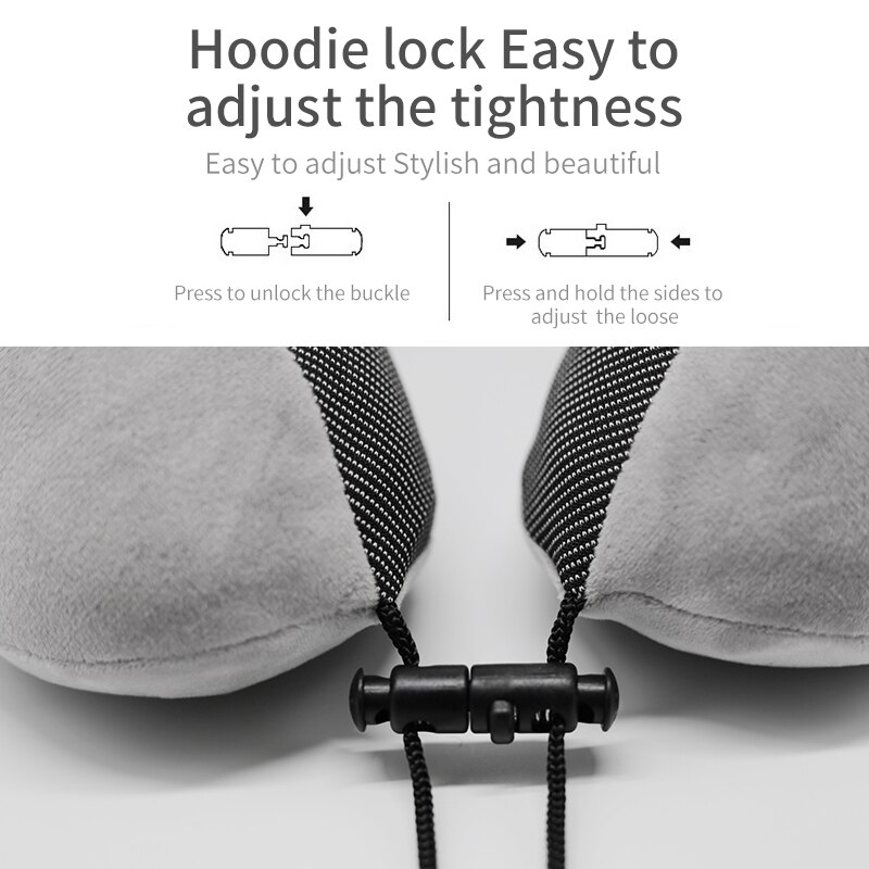 Reiskussen van traagschuim, nekkussen, comfortabele en ademende hoes, machinewasbaar, reisset voor in het vliegtuig