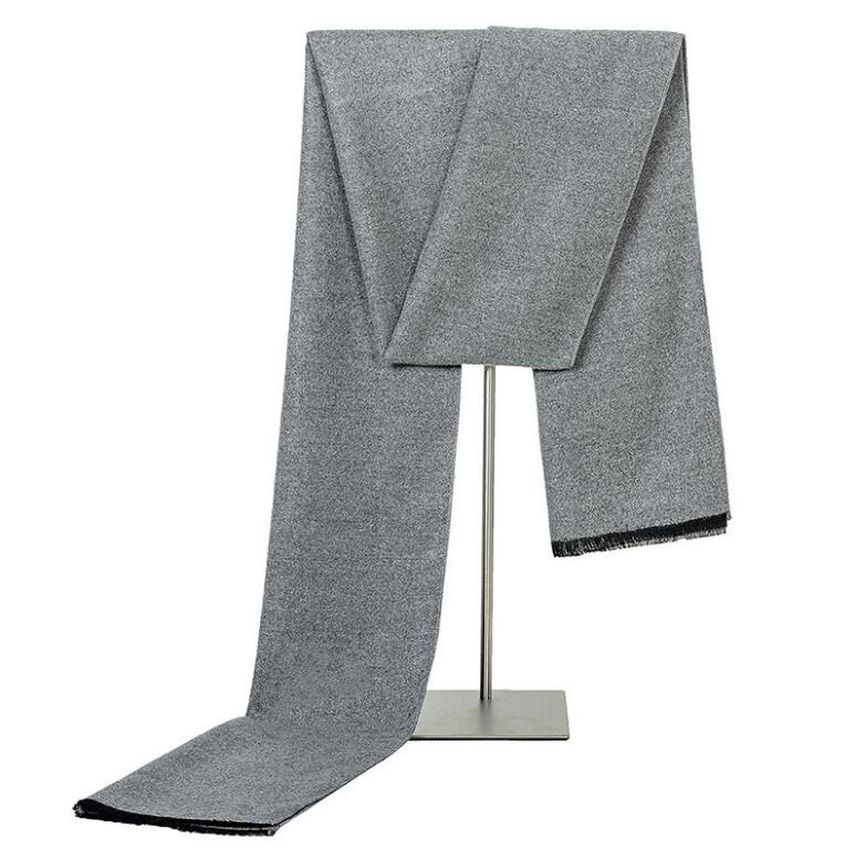 Bufanda clásica de algodón para hombre y mujer, chal largo de , a la , de invierno, con anillo, HY121: Light grey