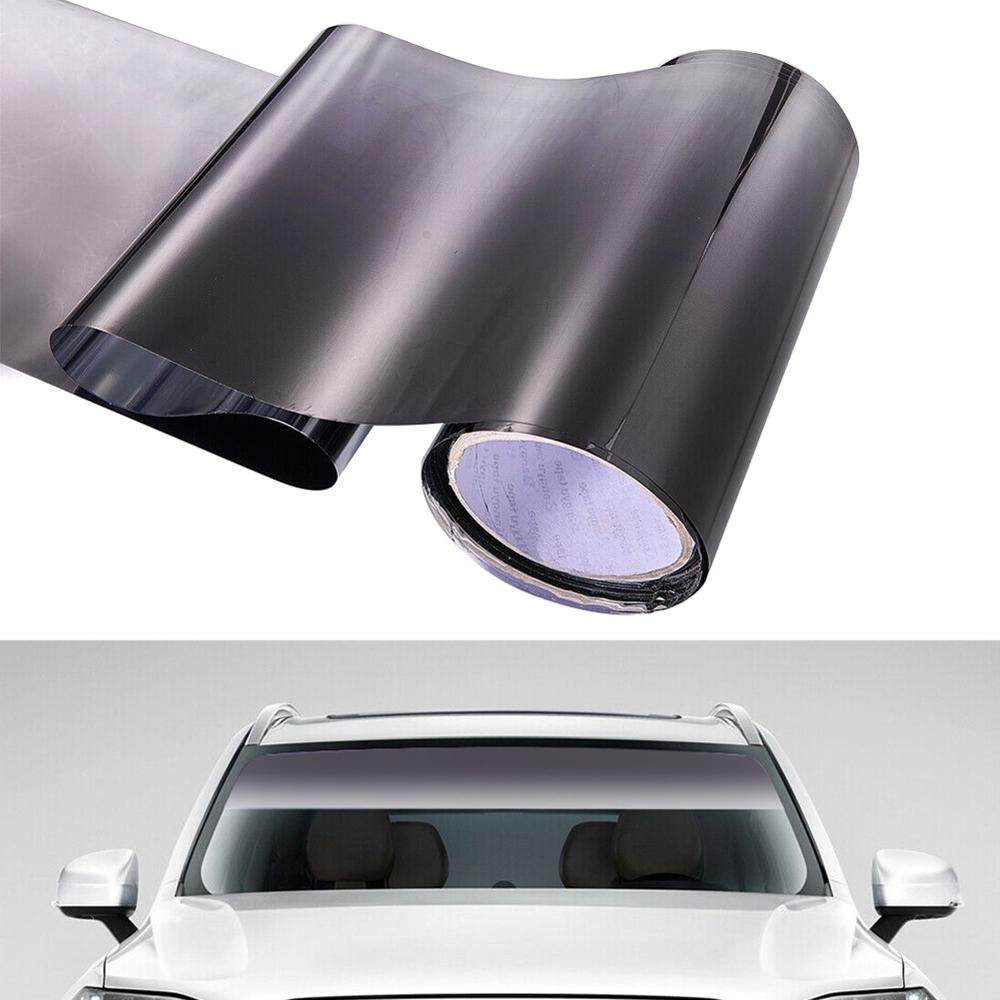 Verkoop! Upgrade Autoruit Zonneklep Strip Tint Film Voorruit Beschermen Schaduw Sticker Diy Snelle Csv: Black