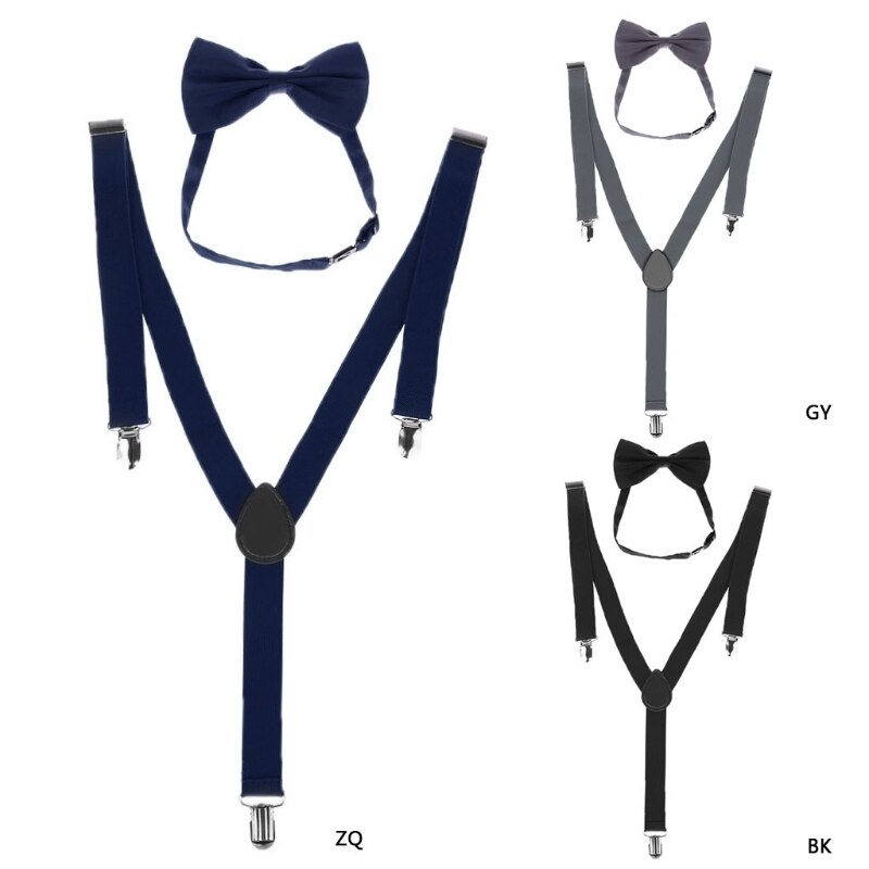 dla obu płci regulowane szelki y-muszka zestaw spinacz-na szelki elastyczne wesele