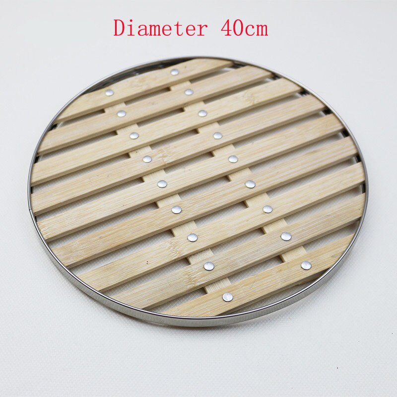 Thickened bamboo steamer with stainless steel steamer bread frame Dessert fish meat food steamer Dumpling Cooker Dim Sum Basket: 40cm