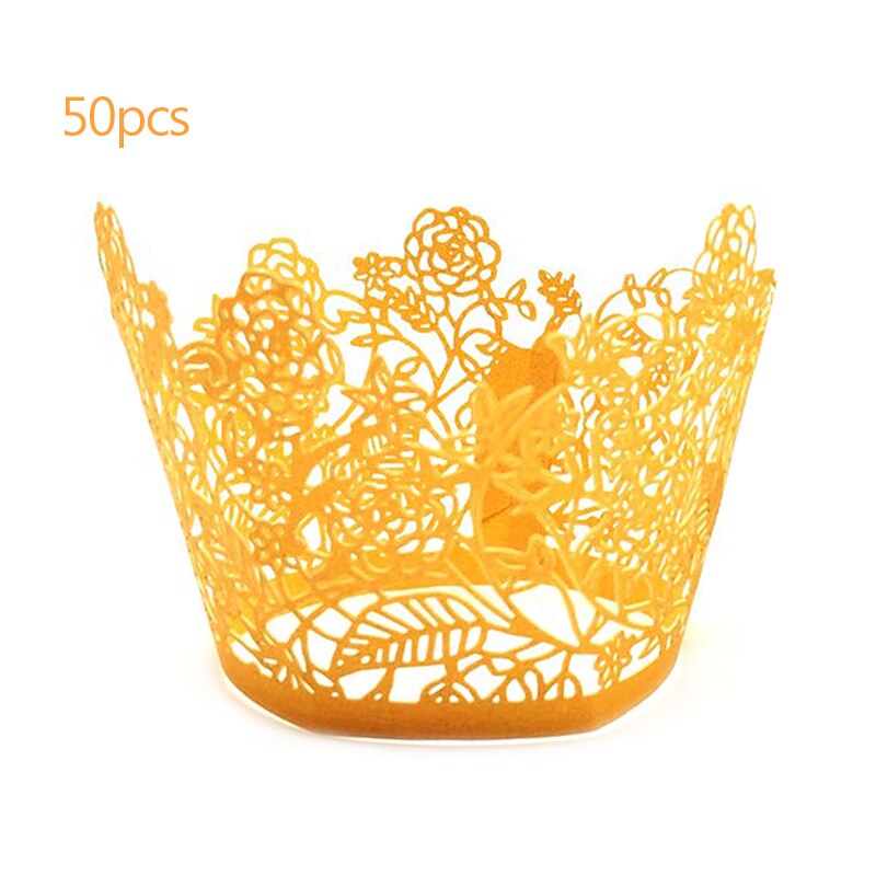 Mini Wedding Cupcake Wrappers Muffin Wrappers Diy Tulip Cupcake Liners/Cups Cupcakes Wrapping Paper White/Blue/Rose Gold 084: H 50pcs