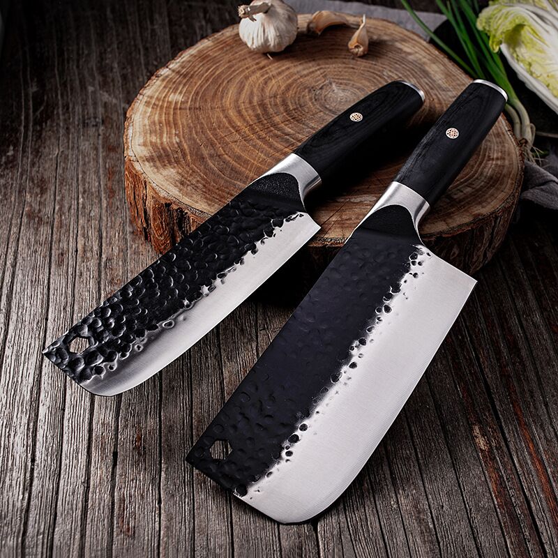 Traditional Handmade Forged Kitchen Knife Hammer Stainless Steel Chef's Chopper Cooking Knives Nakiri Meat Slicer Butcher Knife