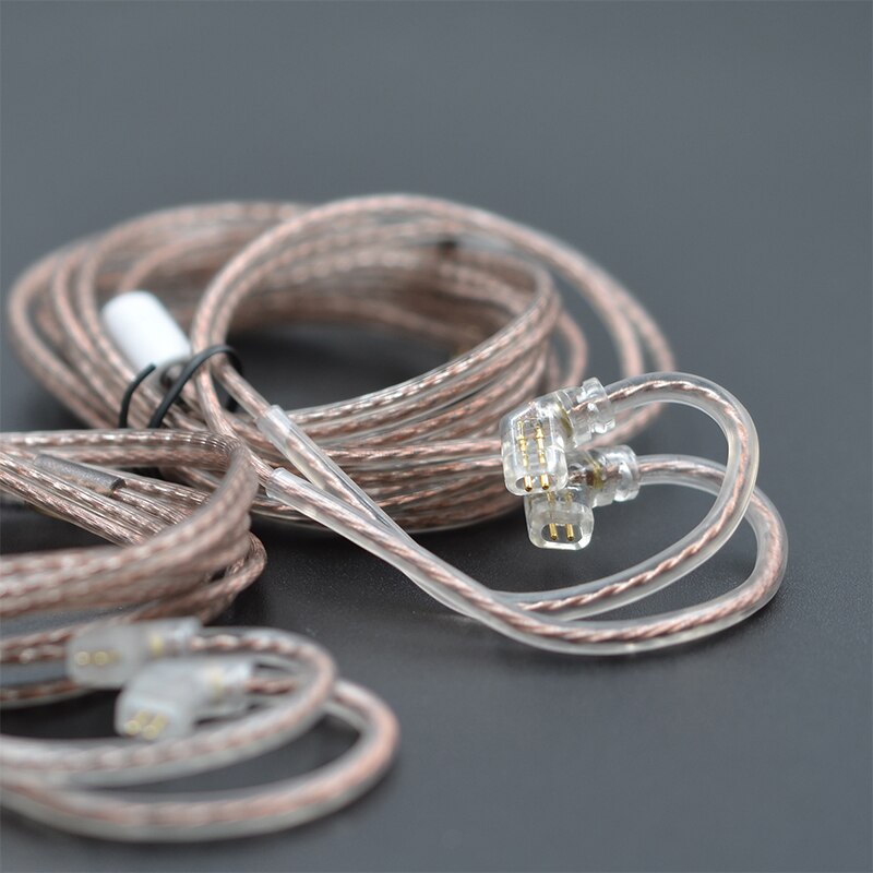 Cable plano de actualización KZ ZS10 ZSN EDX Pro de cobre libre de oxígeno de alta pureza, 2 pines, 0,75/0,78mm, Pin B/C, alambre OFC plateado de 3,5mm