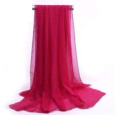 150*90cm solide hvite kvinner vanlig boble chiffon skjerf hijab wrap printe solide sjal strand utendørs store silke skjerf sjal kvinne: 05