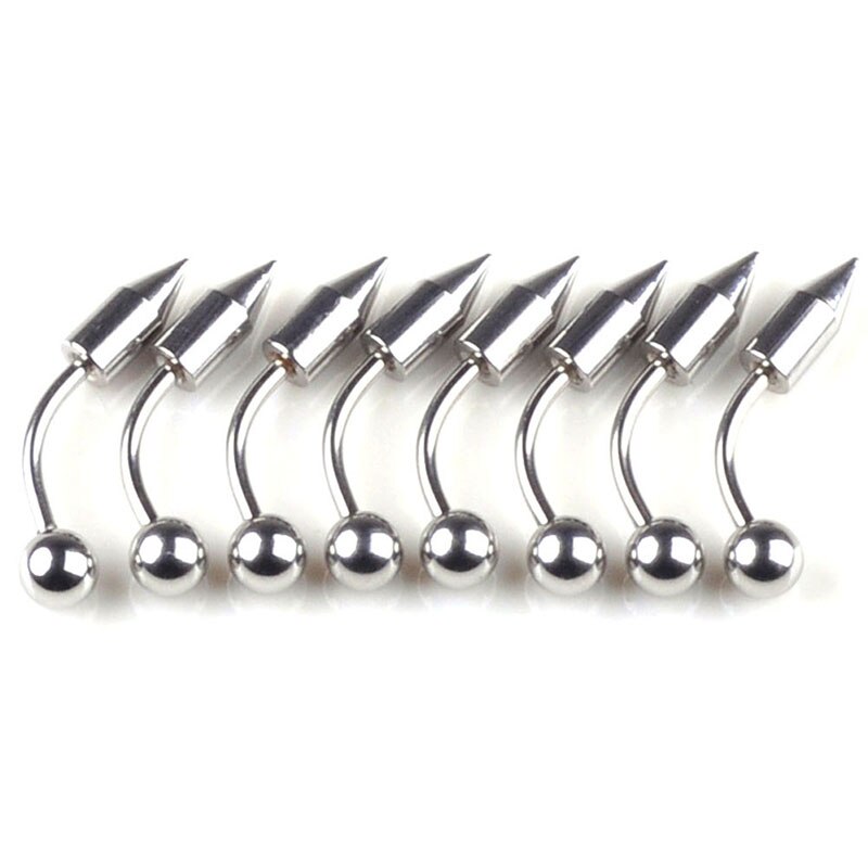 Cool Spike Eyebrow Ring Barbells 17G 18G 19G Stainless Steel Eye Rings Banana Body Piercing Jewelry For Women 5PCS