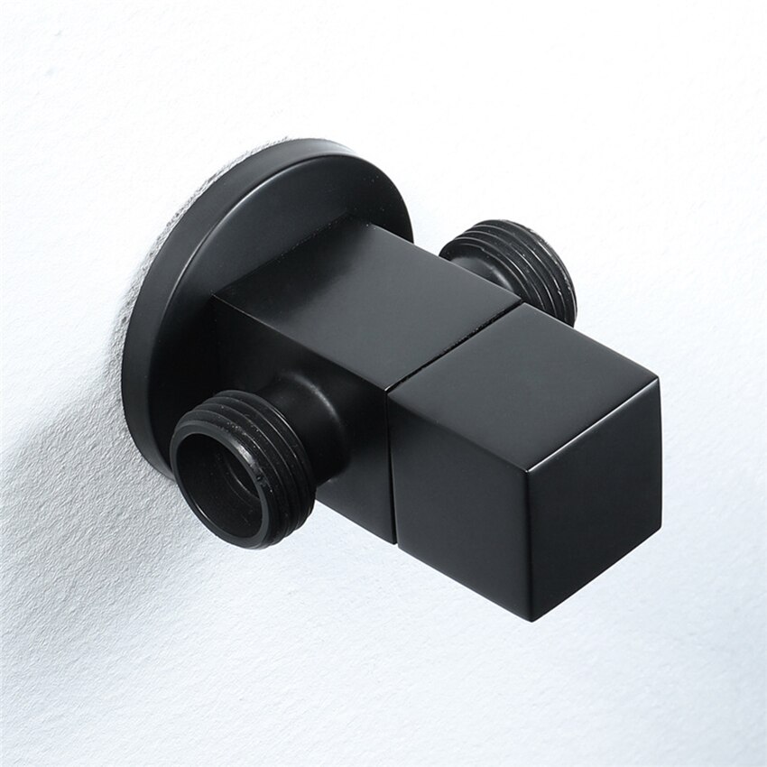 Brass Black Quarter Turn Straight Water Angle Stop Valve Bathroom Shut Off Valve Turn Off Water Switch Water Flow Control Valve
