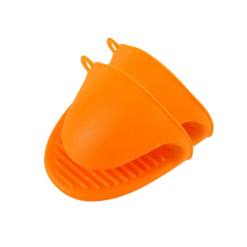 Guantes gruesos de silicona para horno, guantes antiescaldaduras resistentes al calor para cocinar, empuñaduras para pellizco, soporte para ollas, accesorios de cocina de silicona, 2 uds.: Rojo