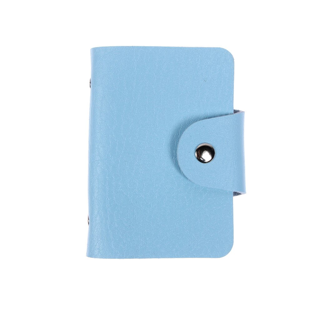 Porte-cartes en cuir PU 24 fentes | Fentes Double côté Business, porte-cartes de crédit, étui pour cartes couleur bonbon, porte-cartes porte-cartes porte-cartes porte-cartes: Bleu