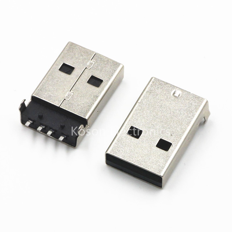 10pcs USB A-type male 180-pin SMD socket head bent male USB plug seat