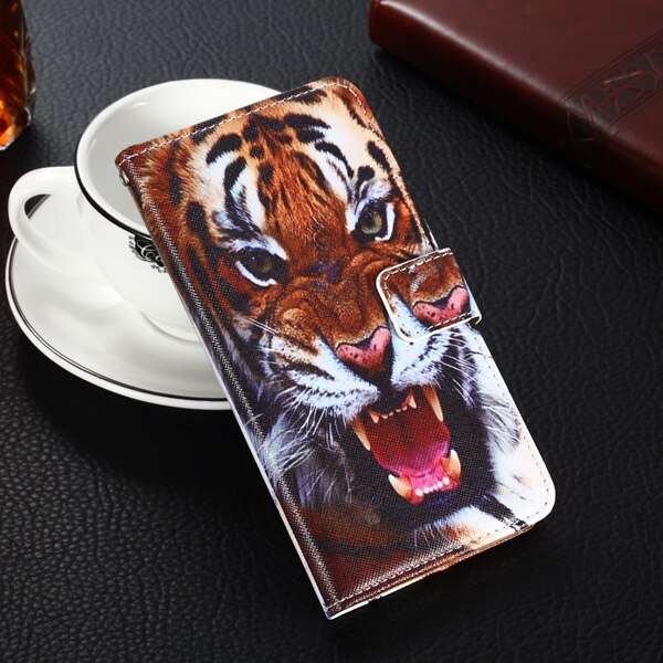 Fssobotlun para bq 6022g aura caso couro do plutônio retro flip telefone capa escudo magnética moda carteira casos kickstand cinta: Tiger Head