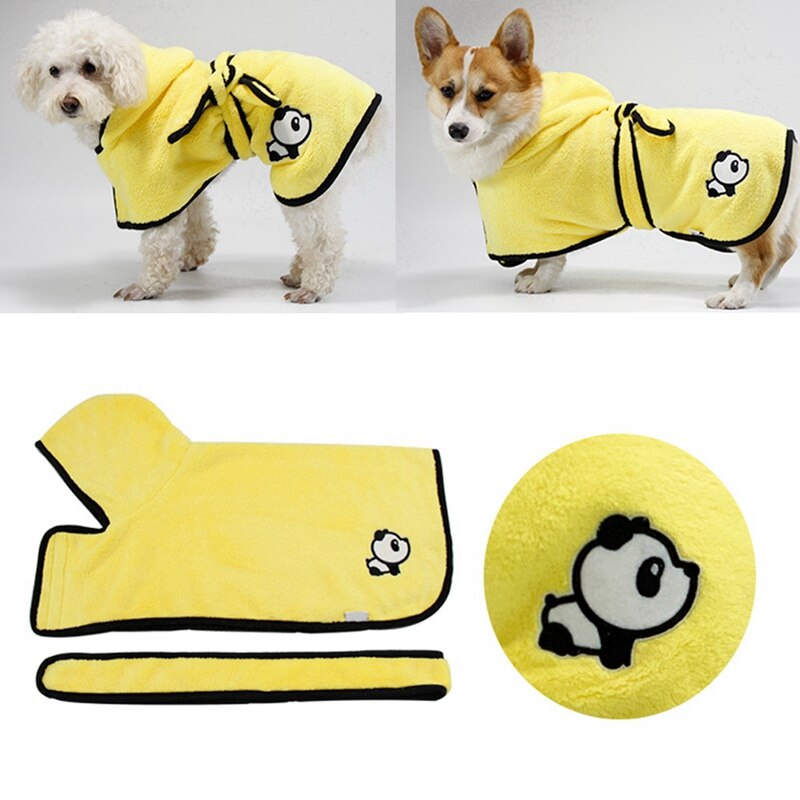 Mascotas bordado Albornoz de tejido polar Coral absorbente cálido y cómodo ropa de casa estilo cabo mascota Albornoz