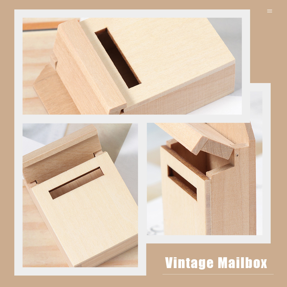 2pcs Mini House Mailbox Decorative Mailbox Model Doll House Decorations