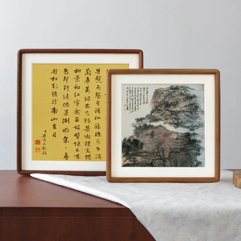 Marco de fotos de madera maciza, certificado de honor decorativo, cuadrado, de , nogal negro, de marco de fotos, 20x20 cm, 25x25cm