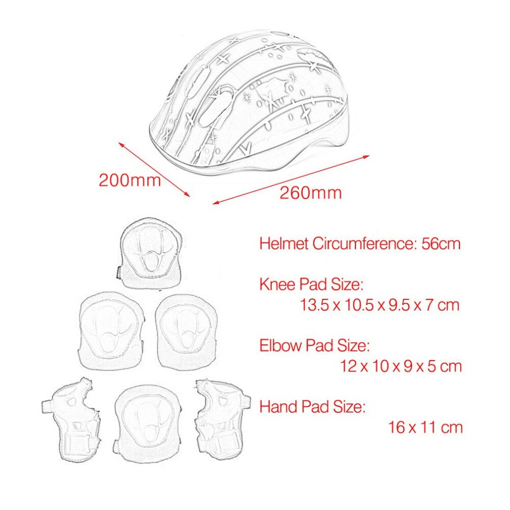 OCDAY 7PCS/Set Children Toy Sports Roller Skating Helmet Knee Elbow Wrist Pad Protective Gear Set Scooter Skate For Kids Sports