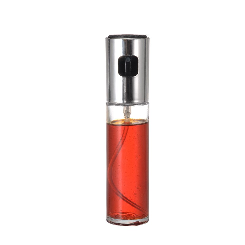 sprühen Flasche Glas Olivenöl Pumpe Sauciere BBQ Grill Spritzgerät BBQ Kochen Backen Essig sprühen Flasche Küche Werkzeuge: Platz Silber-