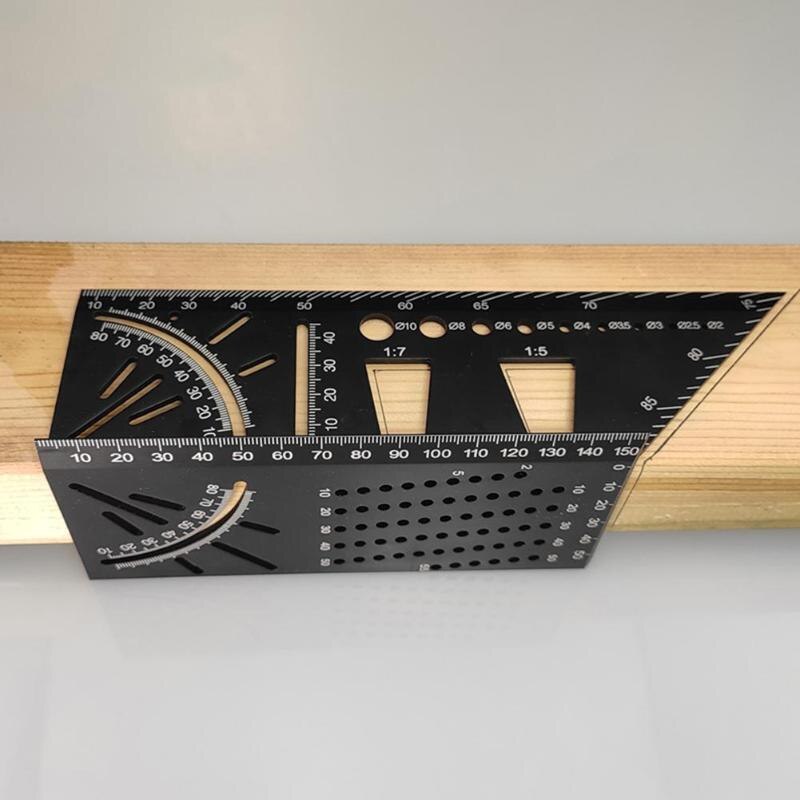 Line Ruler 45 Degrees 90 Degrees Measuring Tools Supplies Multifunction Gauge Tool Size Measurement Angle Ruler