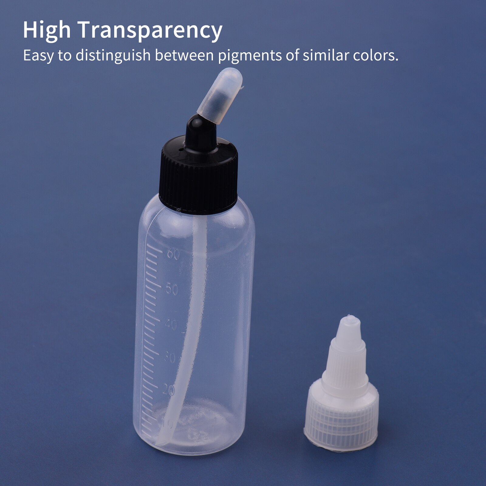 10pcs 65ml Airbrush Paint Bottle and Storage Bottle with 4pcs Funnel Scale Line Compatible with Iwata Badger Paasche Dual Action