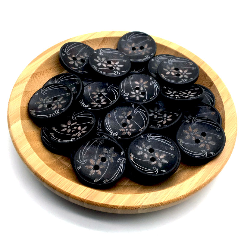 30Pcs 25/30Mm Grote Bloem Patroon Houten Knopen Voor Kleding Naaien Accessoires Ambachten Diy Scrapbooking Woondecoratie levert