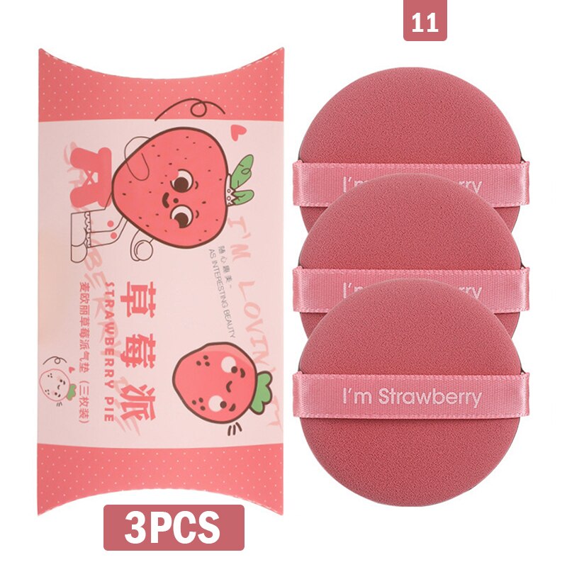 Éponge de maquillage Double face pour femmes, ensemble cosmétique à la fraise, doux, outil de maquillage, 1/3/7 pièces: --N11