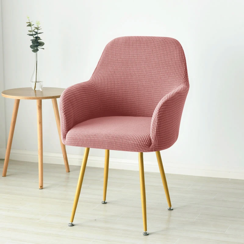 Funda para silla curvada nórdica, fundas para sillón con acento alto inclinado de LICRA Jacquard, fundas para sofá de maquillaje para comedor, cafetería y Bar: Morado