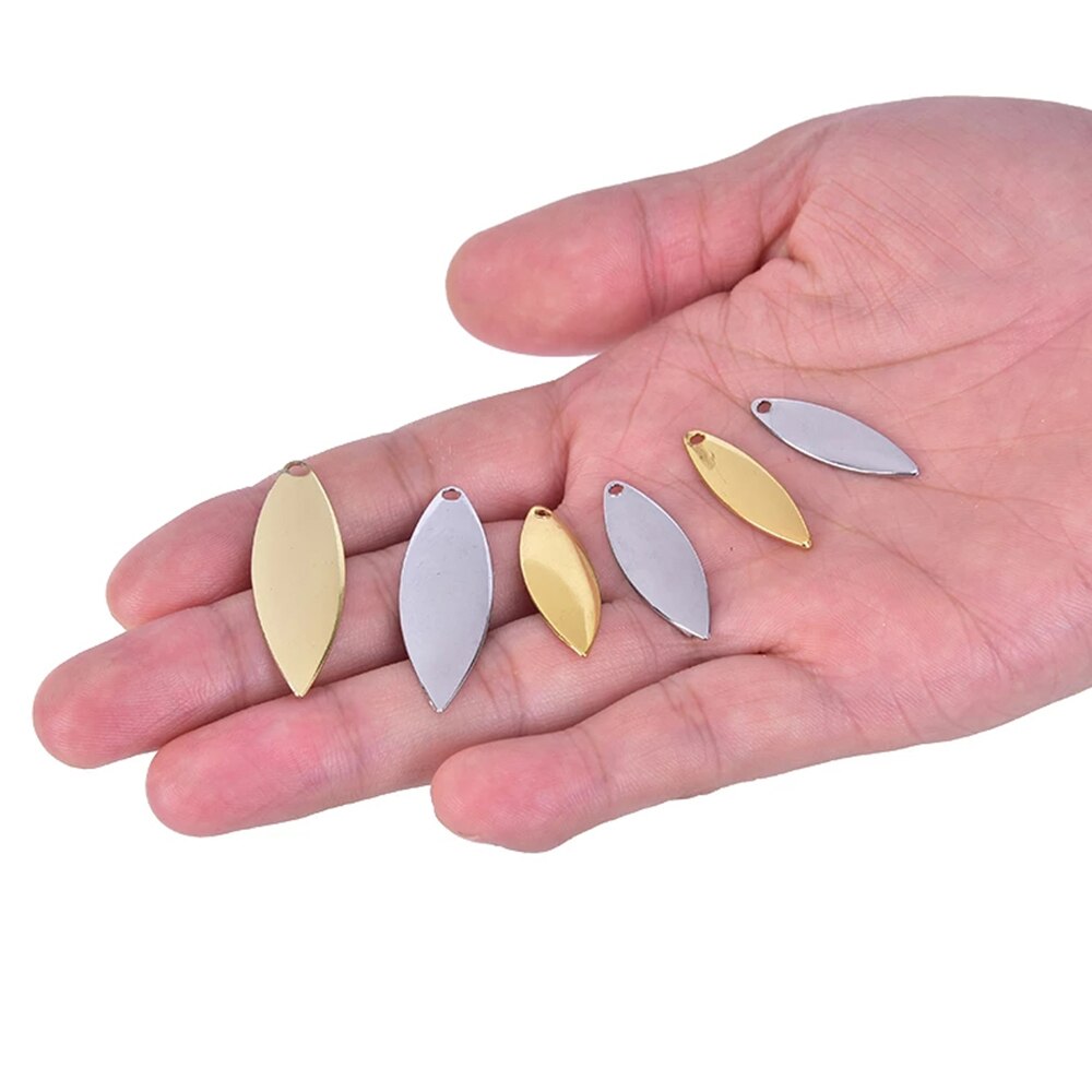 Metal Willow Spinner Blades Smooth Finish,DIY Spinner Bait Fishing Lures,Tackle Craft Fishing Spinner Blades