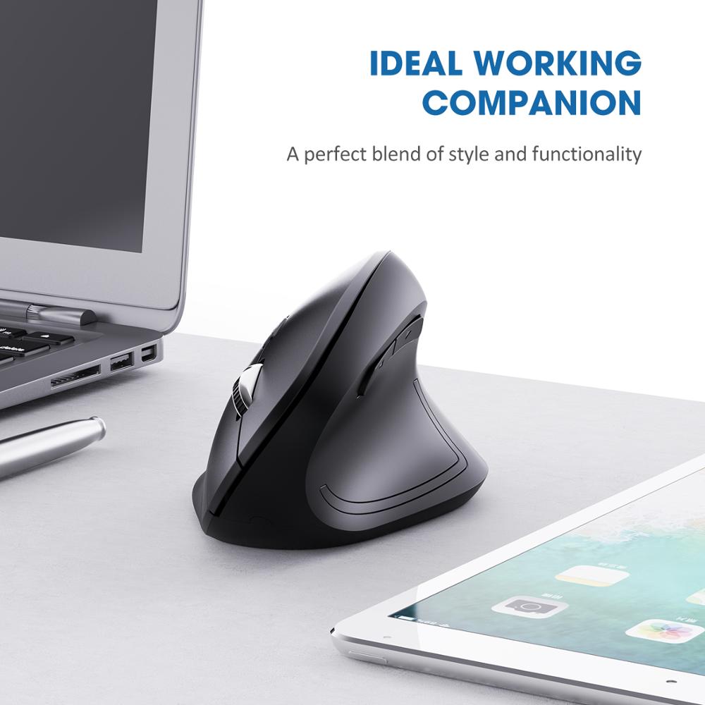 VicTsing PC134 2.4G Wireless Vertical Mouse Ergonomic High Precision Optical Mouse 6 Buttons Adjustable 2400DPI For Computer PC