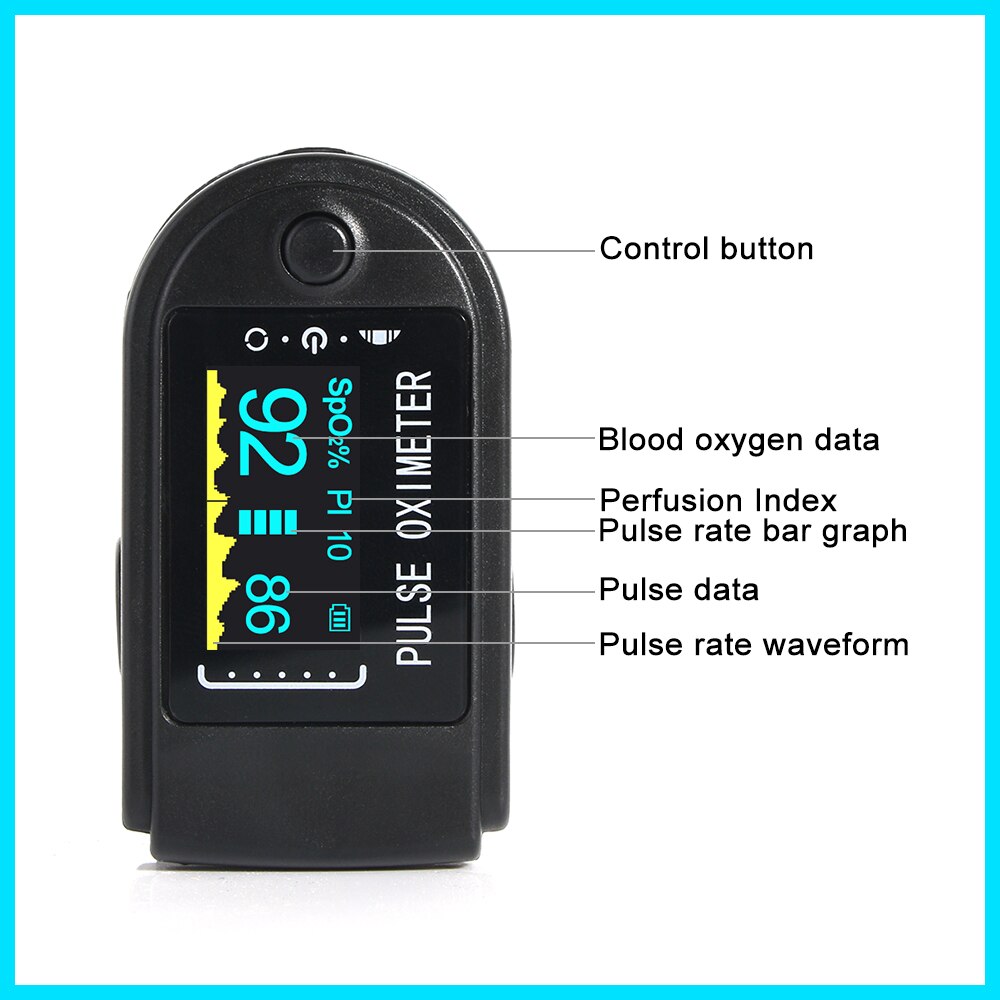 RZ Fingertip Pulse Oximeter Blood Oxygen SPO2 PR Saturimetro with Sleep Monitor Portable Pulse Oximeter