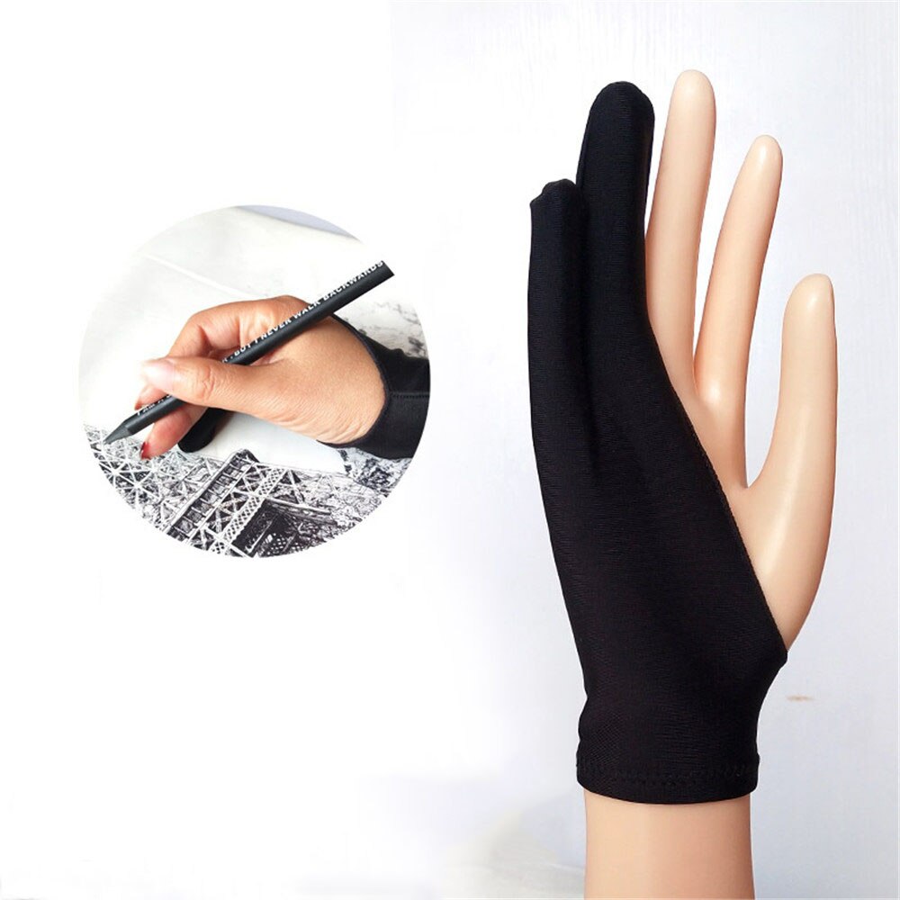 2 Fingers Anti-fouling Gloves for Sketch Oil Paintings Anti Touch Hand Drawing Digital Tablet Writing Glove for School: B-M