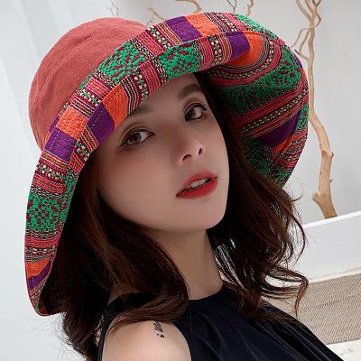 Rubyvicky lente zomerhoed dameshoed voor dames zonnehoed opvouwbare japanse eenvoudige dames vissershoed: 7