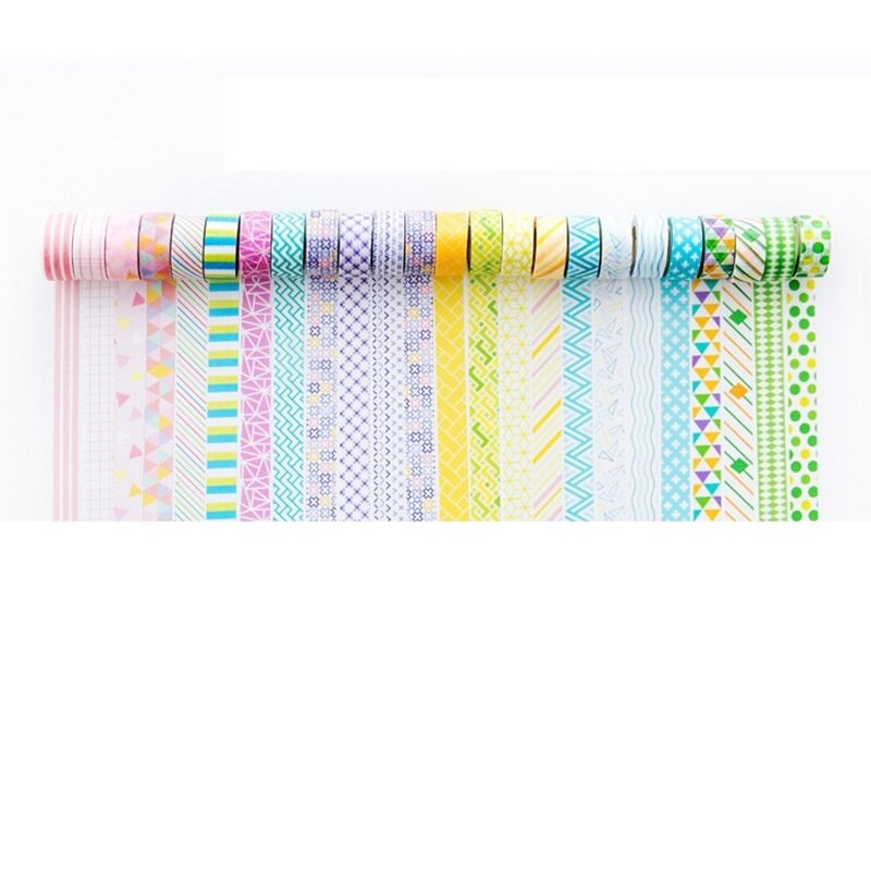 4 st super mini färg papper washi tejp 10mm spetspläd mosaik mönster maskeringstejper klistermärken hem diy konst dagbok dekoration  a6012