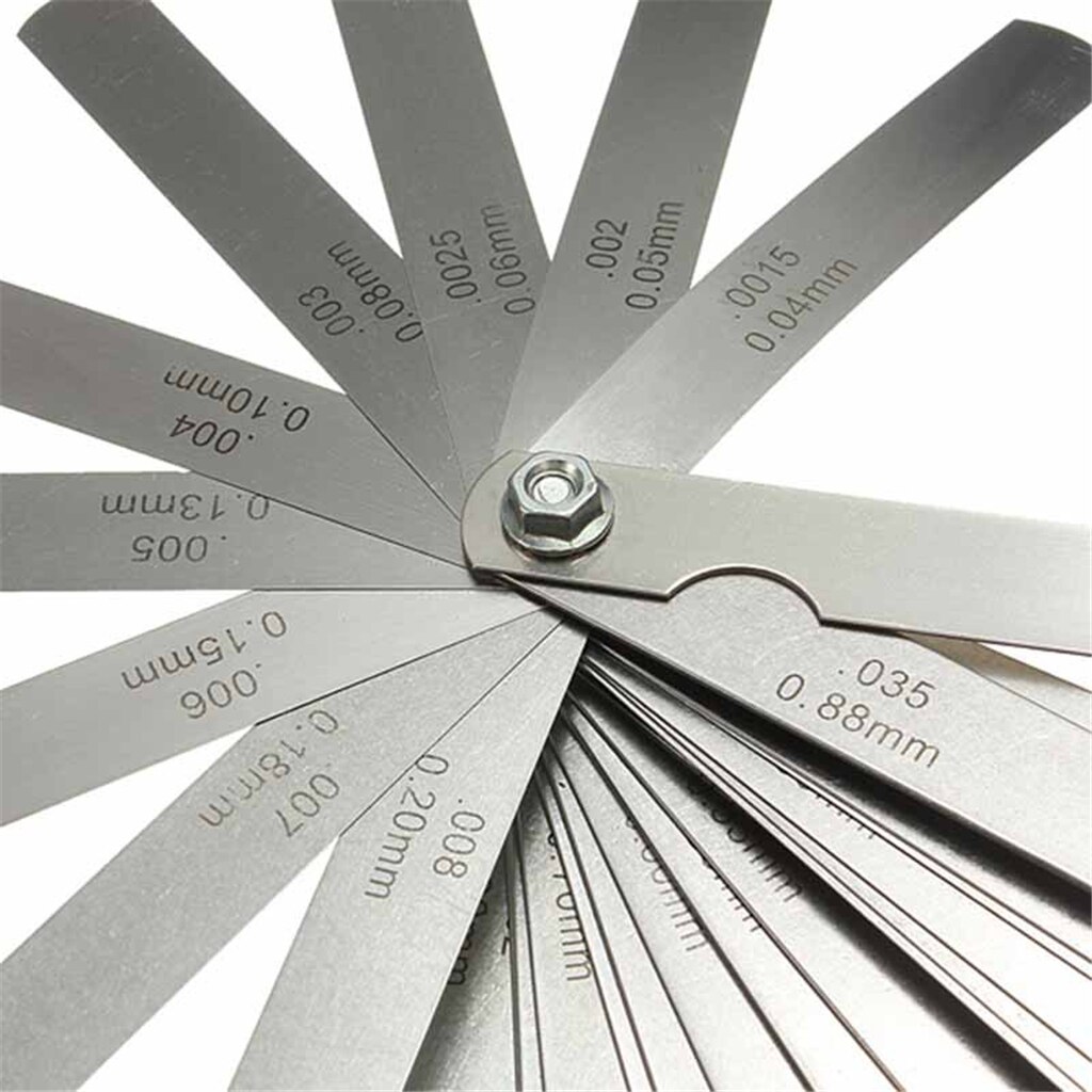 Lâminas de aço inoxidável para medição, medidor métrico para medição de espessura de 0.04-0.88mm, 1 peça ferramenta de medição