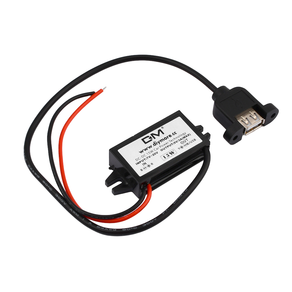 Convertor auto dc -dc 12v to 5v 3a 15w , sursă de alimentare buck, adaptor micro usb mascul/femelă, protecție auto: Gri